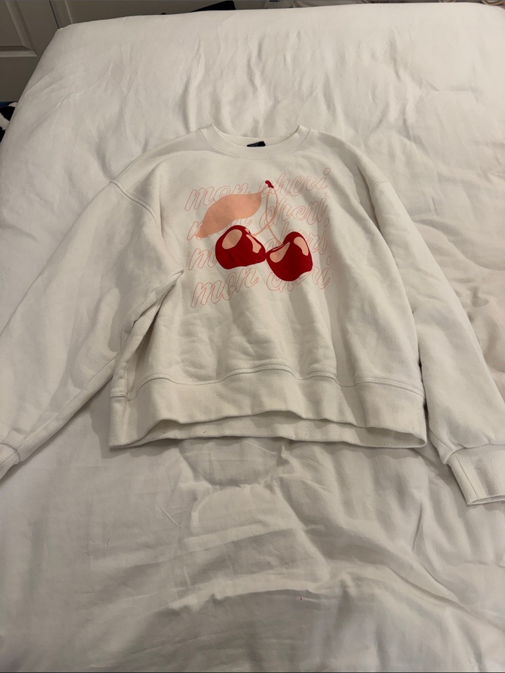 PacSun Cream Crewneck with Red Cherry Accent